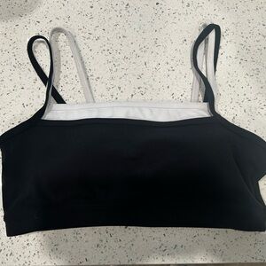 Abercrombie & Fitch YPB studioFLEX Black and White Doubled Lined Sports Bra